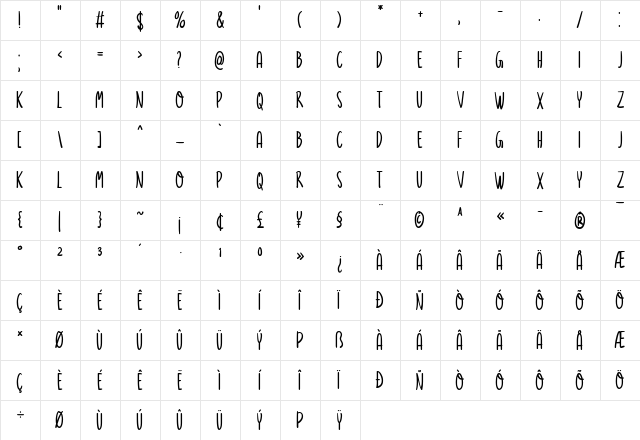 Christmas Merriment Regular  glyph index