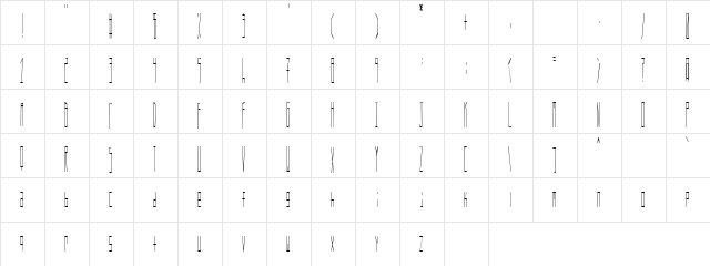 Wadlow Regular  glyph index