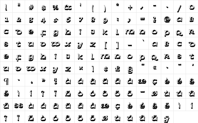 American Uncial D Sh1 Regular  glyph index