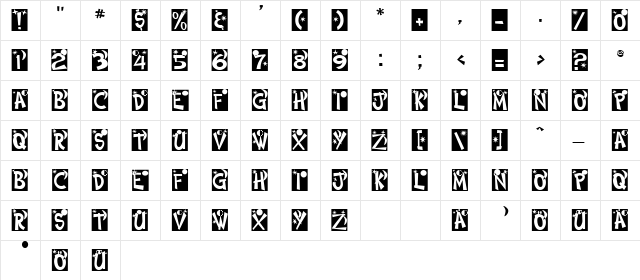 Himmel Normal  glyph index