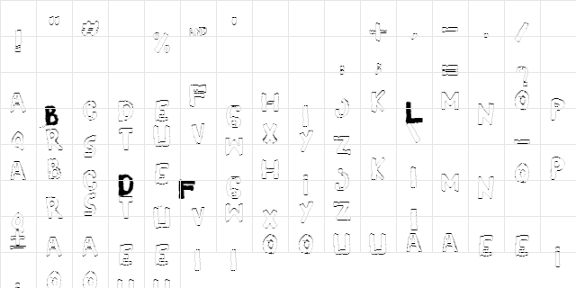 YES_outlineshaken Regular  glyph index