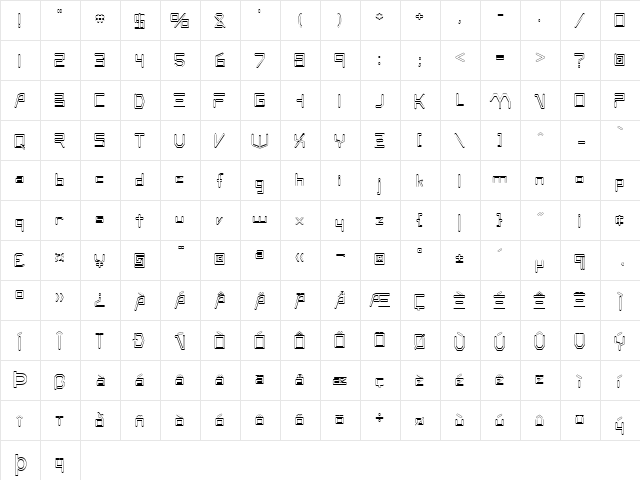 FZ DIGITAL 7 HOLLOW Normal  glyph index