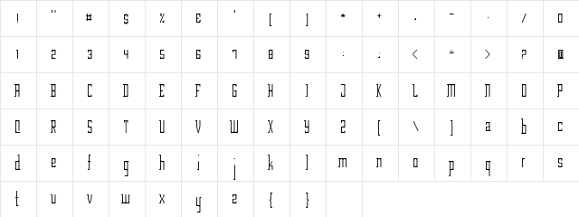 Garden Regular  glyph index