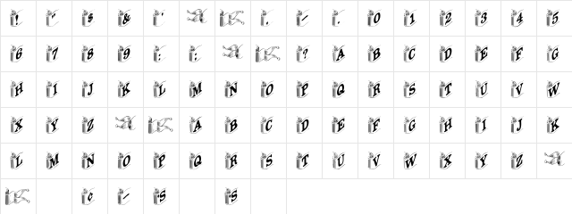 DANIEL Regular  glyph index