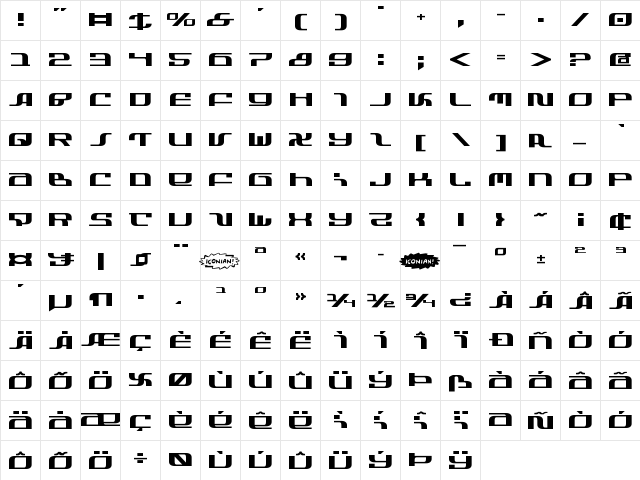 Infinity Formula Expanded Expanded  glyph index