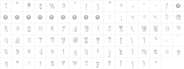 Newside FP Outline Alternate Regular  glyph index