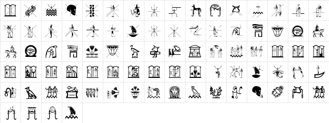 HelloCleoPetra Regular  glyph index