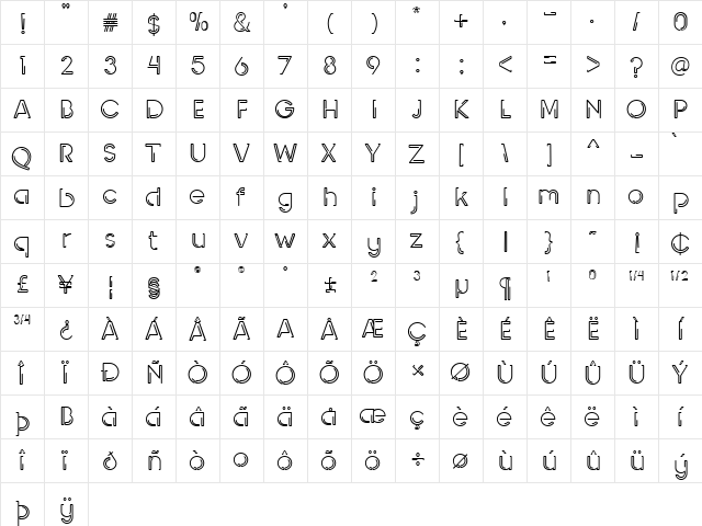 INDEPENDENT round Regular  glyph index