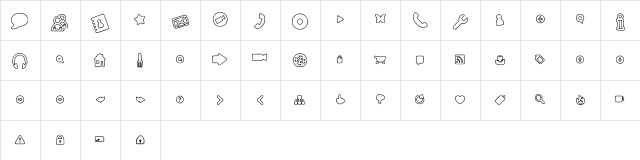 Web Tools Outline Regular  glyph index