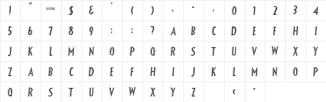 DXS Festival Regular  glyph index
