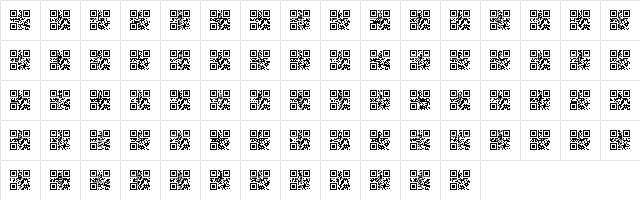 QR font tfb Regular  glyph index