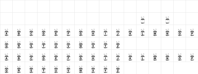 Hatching Regular  glyph index