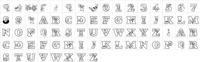 LMS Circus Bugs Regular  glyph index