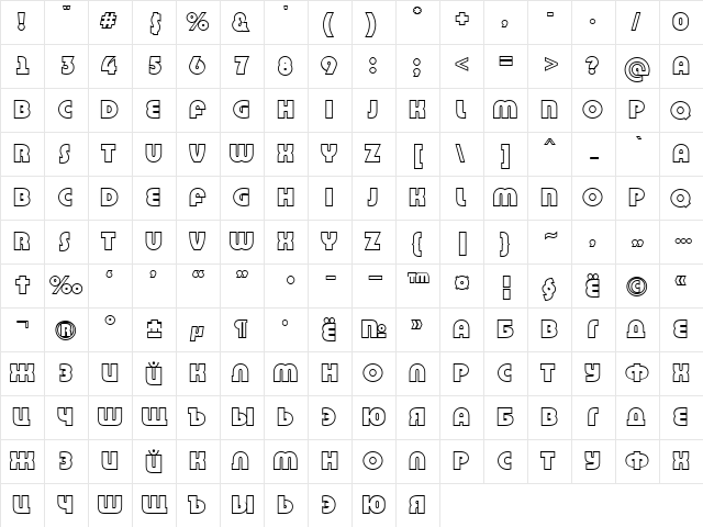 a_BighausTitulOtl Regular  glyph index
