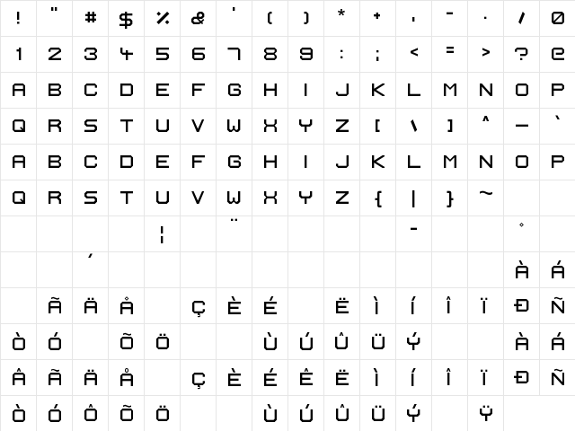 Ignis et Glacies Regular  glyph index