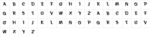 KR Cane Letters Regular  glyph index