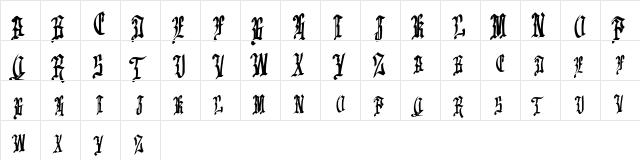 Emrand FREE Regular  glyph index