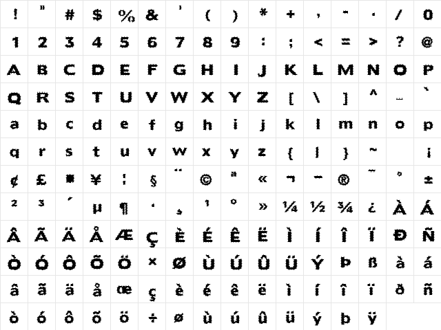 FZ BASIC 55 SPIKED Normal  glyph index