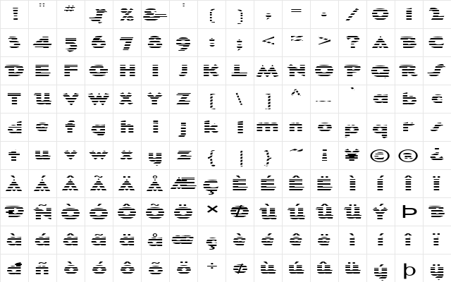 FZ JAZZY 32 STRIPED EX Normal  glyph index