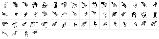 QuickBirds Regular  glyph index