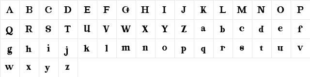 Magazine Regular  glyph index