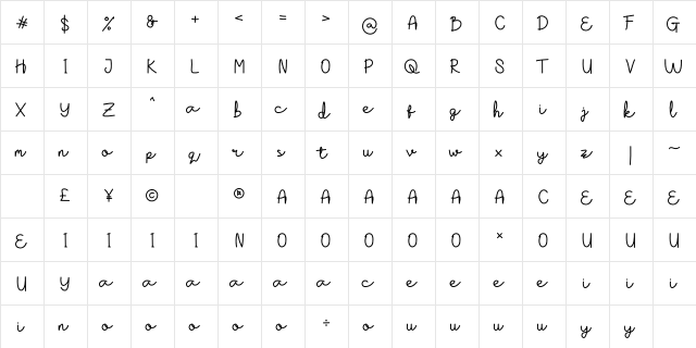 Slab Barrets PU Script  glyph index