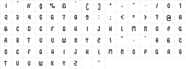 Da Bamboo Regular  glyph index