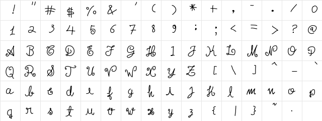 Escrita Toska Propria Med Italic  glyph index
