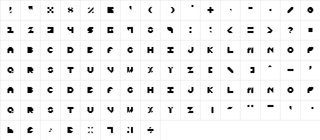 Void 2058 Regular  glyph index