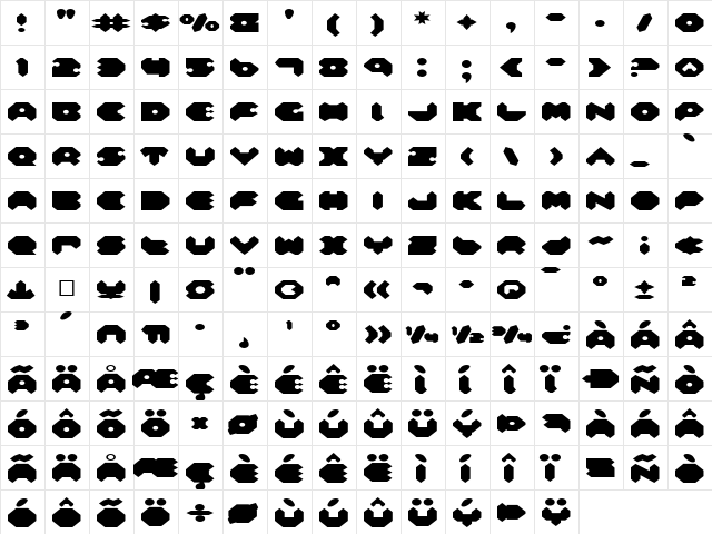 Feldercarb Expanded Expanded  glyph index