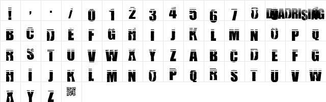 Willamette Mist Fall  glyph index