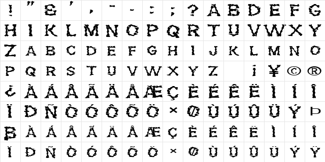 FZ WACKY 28 EX Normal  glyph index