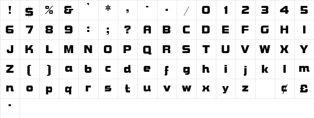 Bravura Display SSi Regular  glyph index