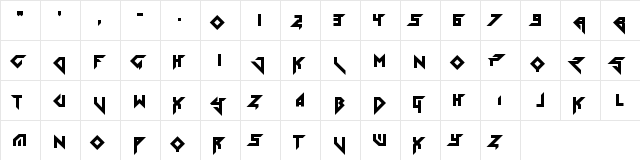 Tolerant Regular  glyph index