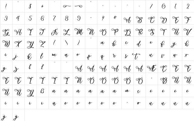 Zebra Advert - Personal Use Regular  glyph index