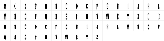 ARROWMAN FONTDEMO Regular  glyph index