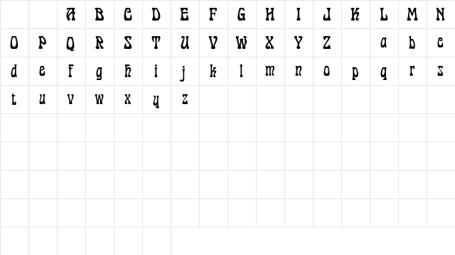 Pantagruel!" Regular  glyph index