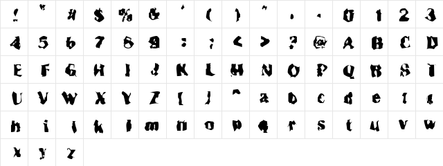 Inspector 39 Regular  glyph index