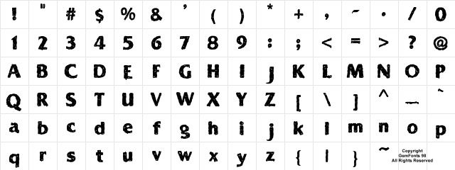 Solid Ooky Regular  glyph index