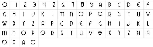 DekoSide Regular  glyph index