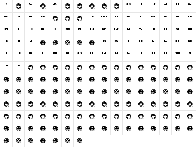 American Purpose STRIPE 1 Bold  glyph index