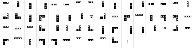 Borders Small Diamonds  glyph index