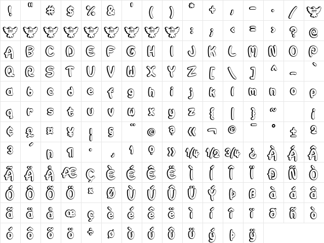 Autarquica Regular  glyph index