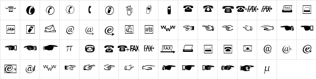 ZapfEssentials LT Communication Regular  glyph index