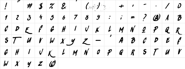 Rhinos rocks Regular  glyph index