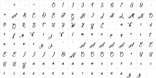 Congratulation Folding Regular  glyph index