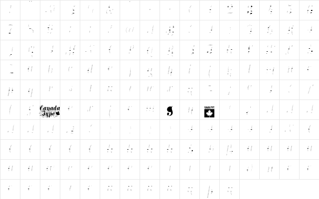 Treasury System DSS Regular  glyph index