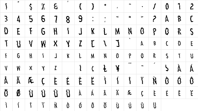 Carbon Regular  glyph index