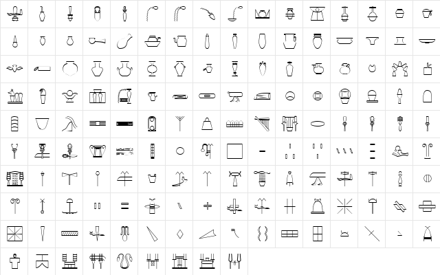 GlyphExtLibR Medium  glyph index