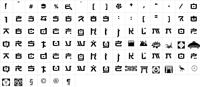 Hirosh Normal  glyph index
